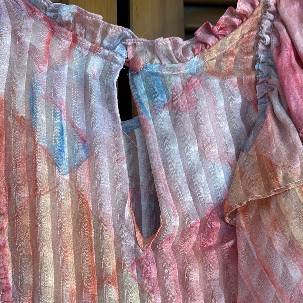 LoveShackFancy Pink Multi Ruffled Mini Dress - Picture 7 of 9